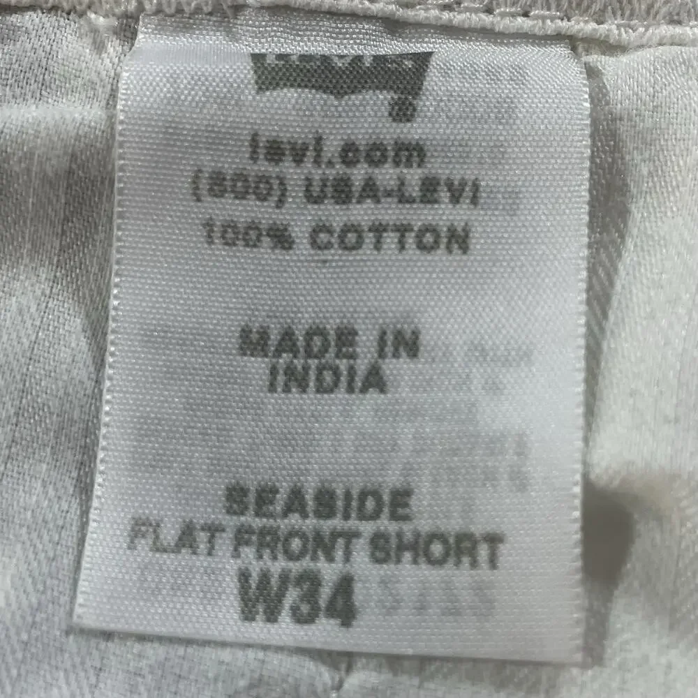 Levis‎ Seaside Shorts Men's 34 Plaid All Cotton White Tab Flat Front